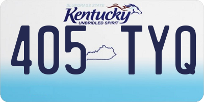 KY license plate 405TYQ