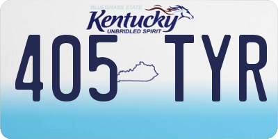 KY license plate 405TYR