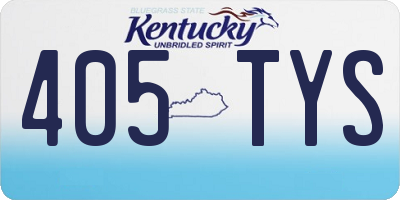 KY license plate 405TYS