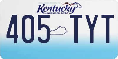 KY license plate 405TYT