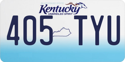 KY license plate 405TYU