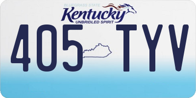 KY license plate 405TYV