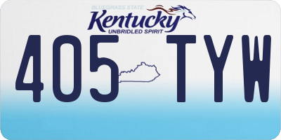 KY license plate 405TYW