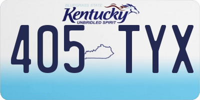 KY license plate 405TYX