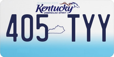KY license plate 405TYY