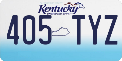 KY license plate 405TYZ