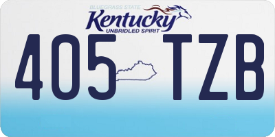 KY license plate 405TZB