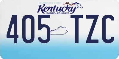 KY license plate 405TZC
