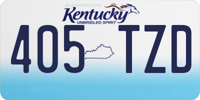 KY license plate 405TZD