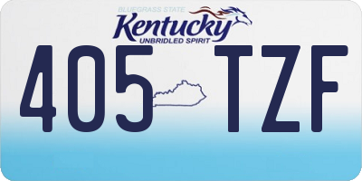 KY license plate 405TZF