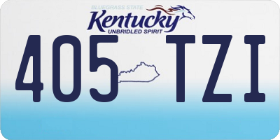 KY license plate 405TZI