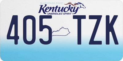 KY license plate 405TZK