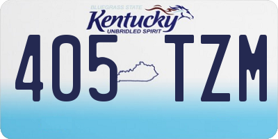 KY license plate 405TZM
