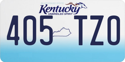 KY license plate 405TZO