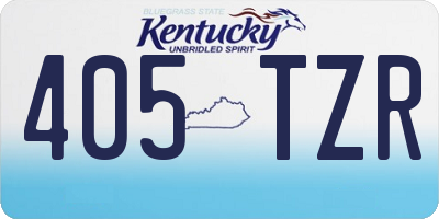 KY license plate 405TZR