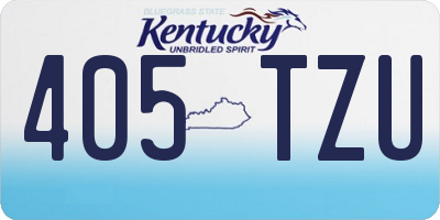 KY license plate 405TZU