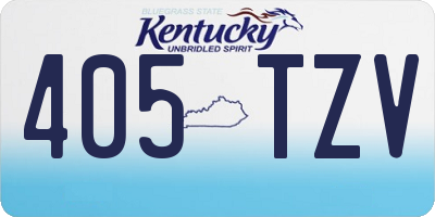 KY license plate 405TZV