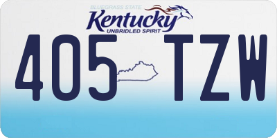 KY license plate 405TZW