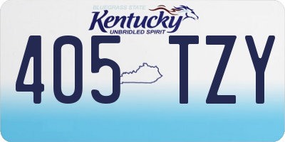 KY license plate 405TZY