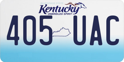 KY license plate 405UAC
