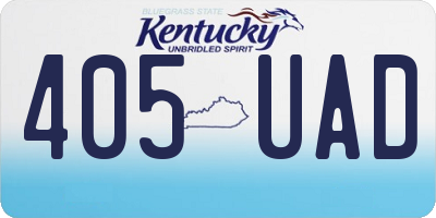 KY license plate 405UAD