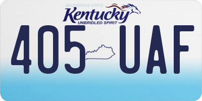 KY license plate 405UAF