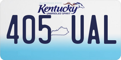 KY license plate 405UAL
