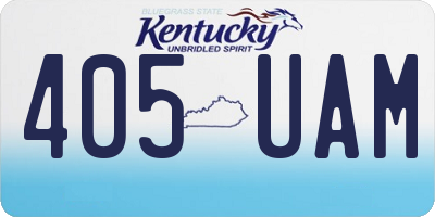 KY license plate 405UAM