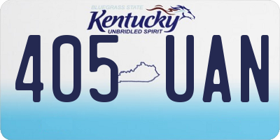 KY license plate 405UAN