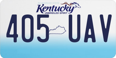 KY license plate 405UAV