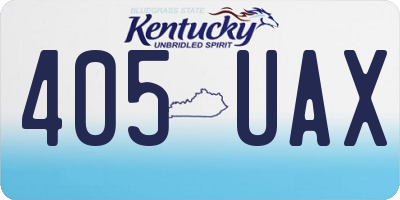 KY license plate 405UAX