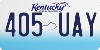 KY license plate 405UAY