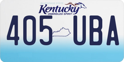 KY license plate 405UBA