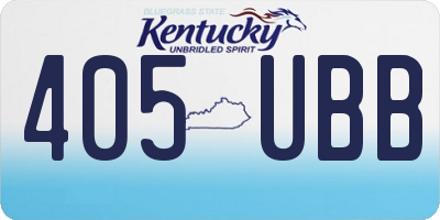 KY license plate 405UBB