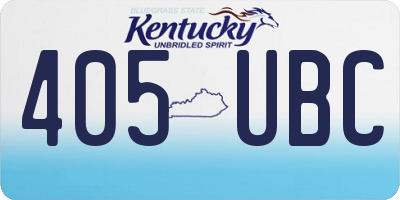 KY license plate 405UBC