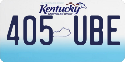 KY license plate 405UBE
