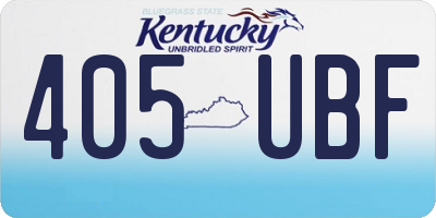 KY license plate 405UBF