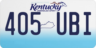 KY license plate 405UBI