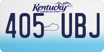 KY license plate 405UBJ