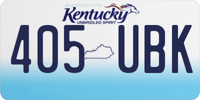 KY license plate 405UBK
