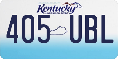 KY license plate 405UBL