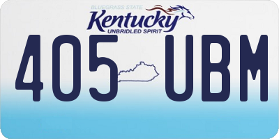 KY license plate 405UBM