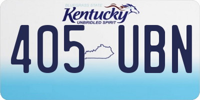 KY license plate 405UBN
