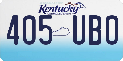 KY license plate 405UBO