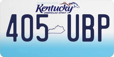 KY license plate 405UBP
