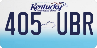 KY license plate 405UBR