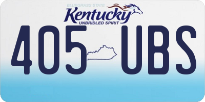 KY license plate 405UBS