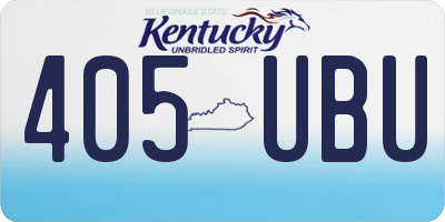 KY license plate 405UBU