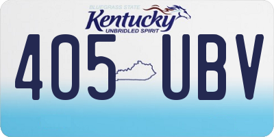 KY license plate 405UBV