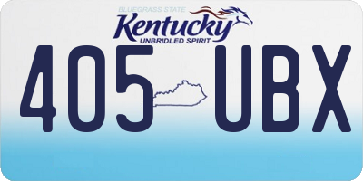 KY license plate 405UBX